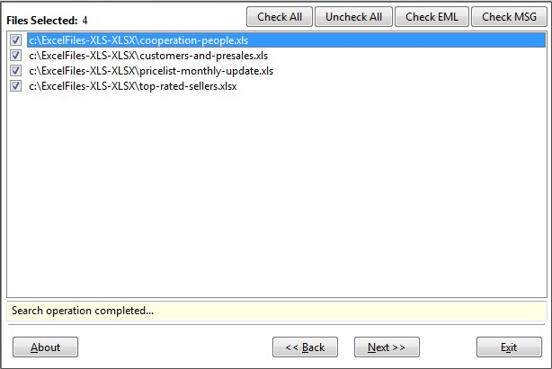 Convert and Import Excel Worksheets to Outlook PST - Select Excel files to import