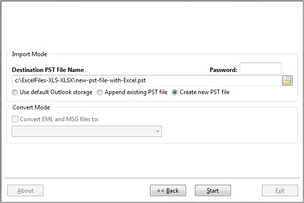 Outlook import Excel files of XLS and XLSX formats