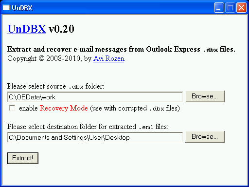 free DBX to EML converter
